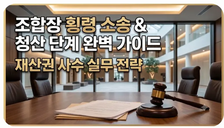 대한민국 아파트 리모델링 조합장 횡령 소송 및 청산 단계 재산권 보호 전문 가이드 썸네일