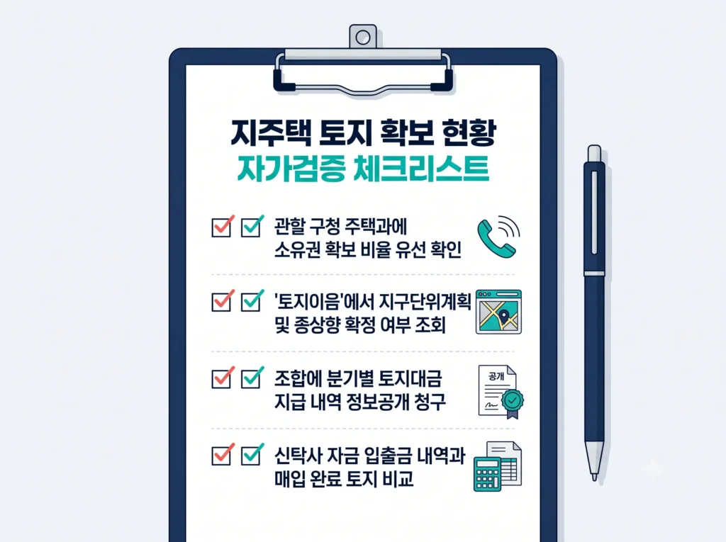 토지 확보 검증 목록