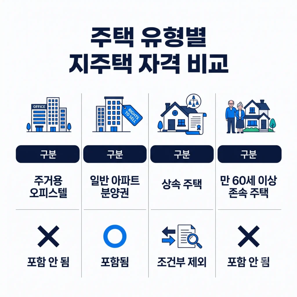 지주택 주택수 산정 표