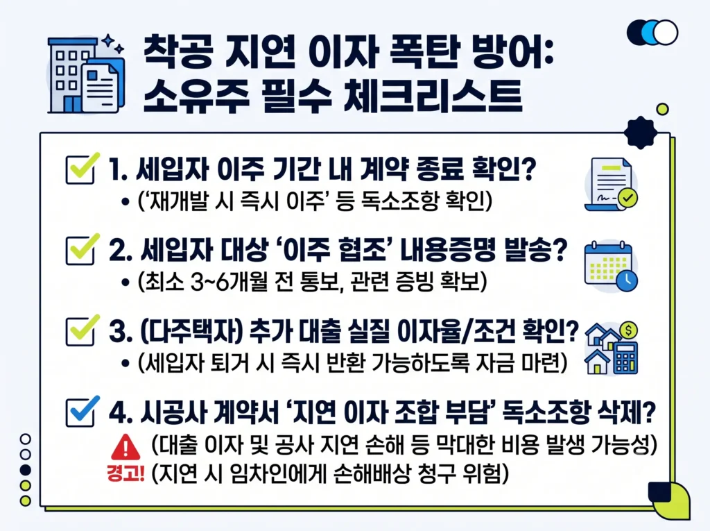 리모델링 착공 지연 방지 및 이주 세입자 명도소송 소유주 권리 분석 절차 다이어그램