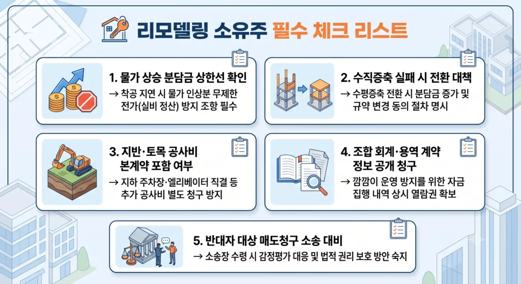 리모델링 계약 및 수직증축 안전진단 타당성 검토 체크리스트