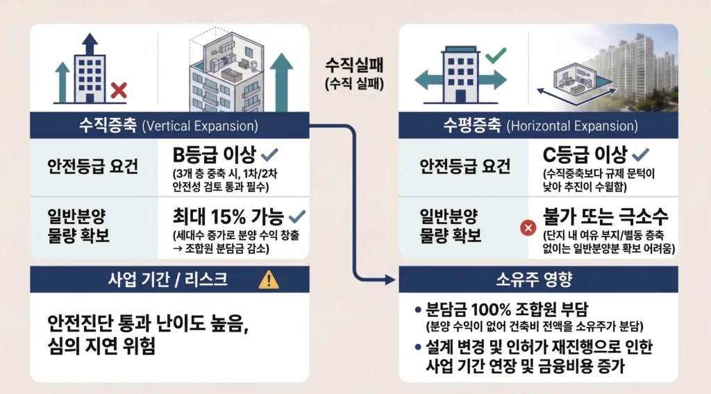 수직증축 수평증축 비교