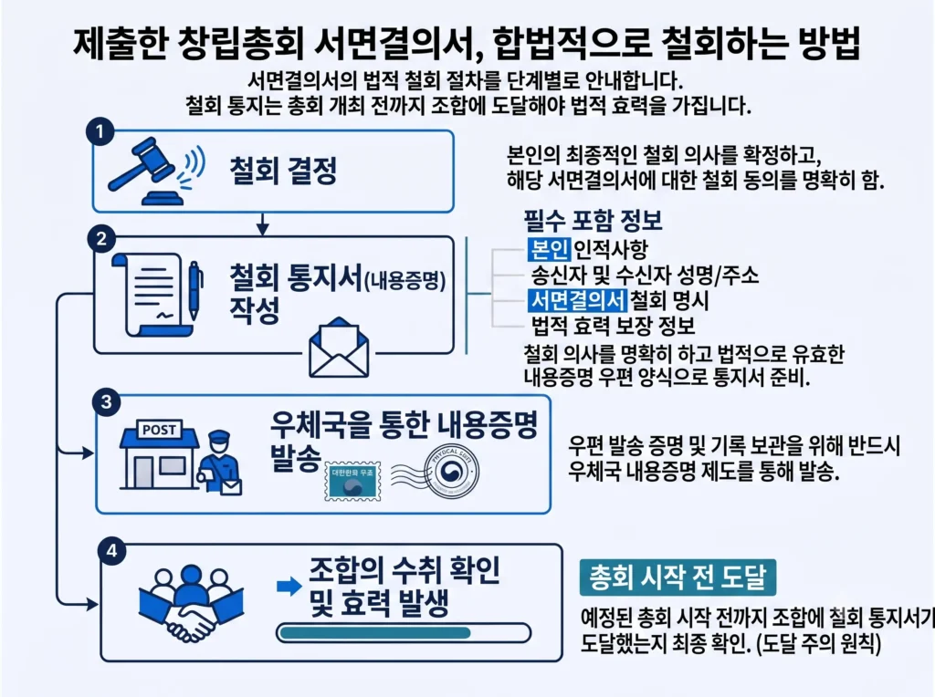 서면결의서 철회 절차 및 도달주의