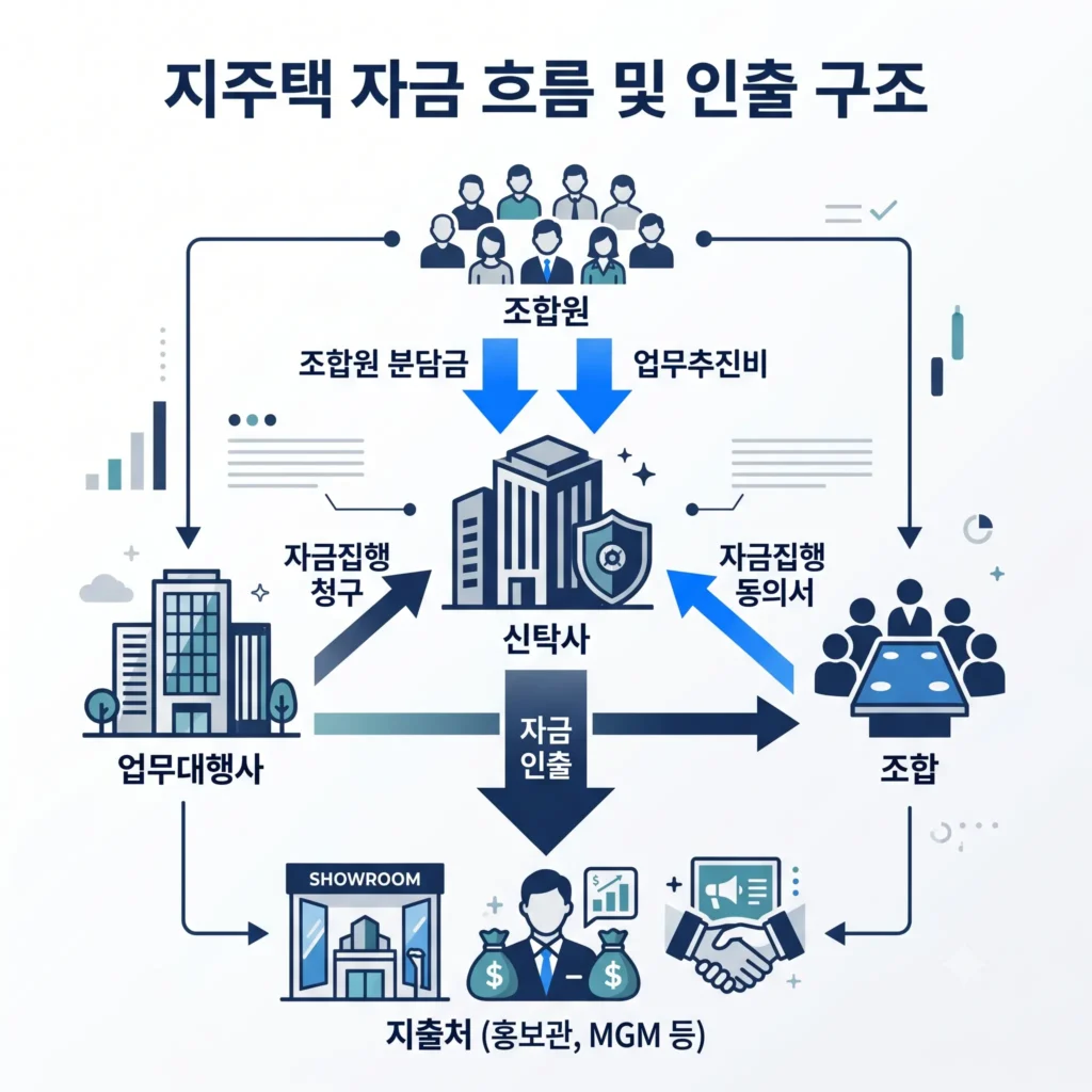 지주택 자금 흐름도