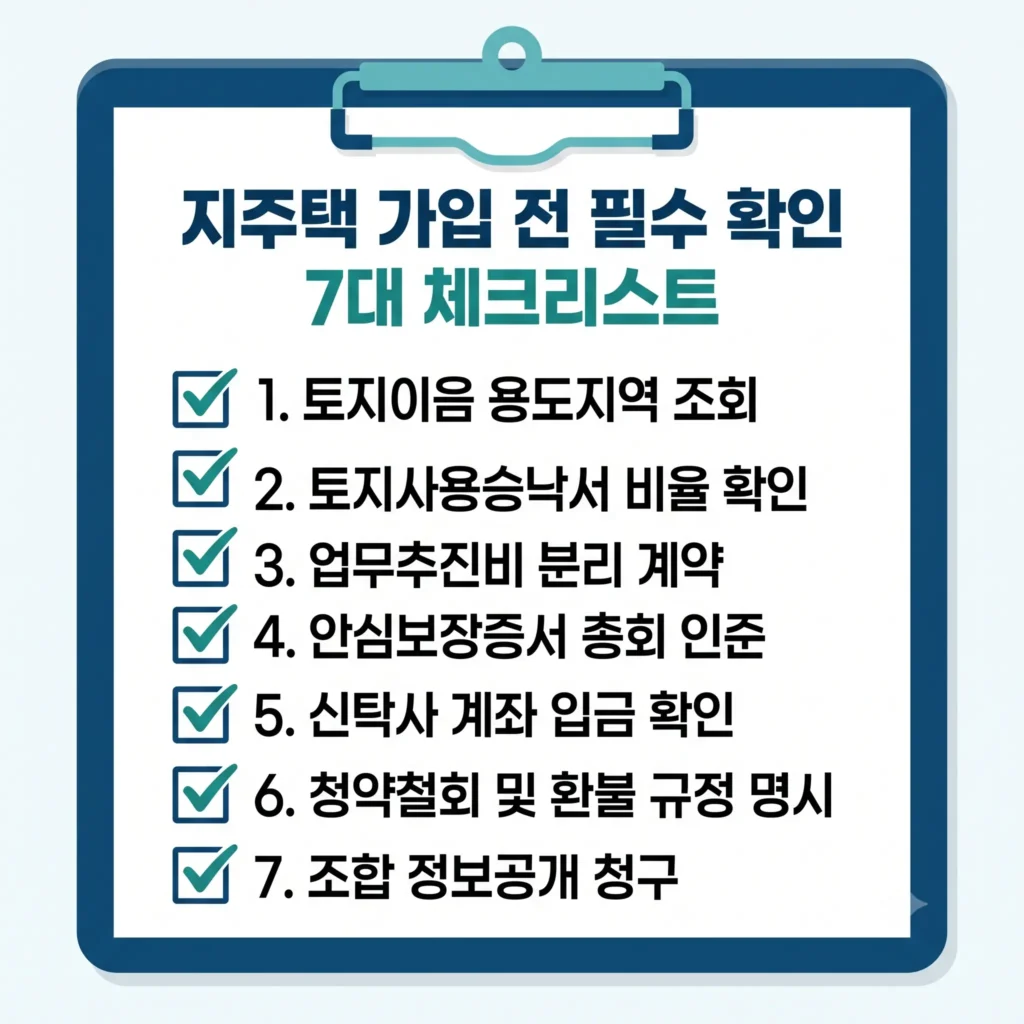 지주택 계약 자가진단표
