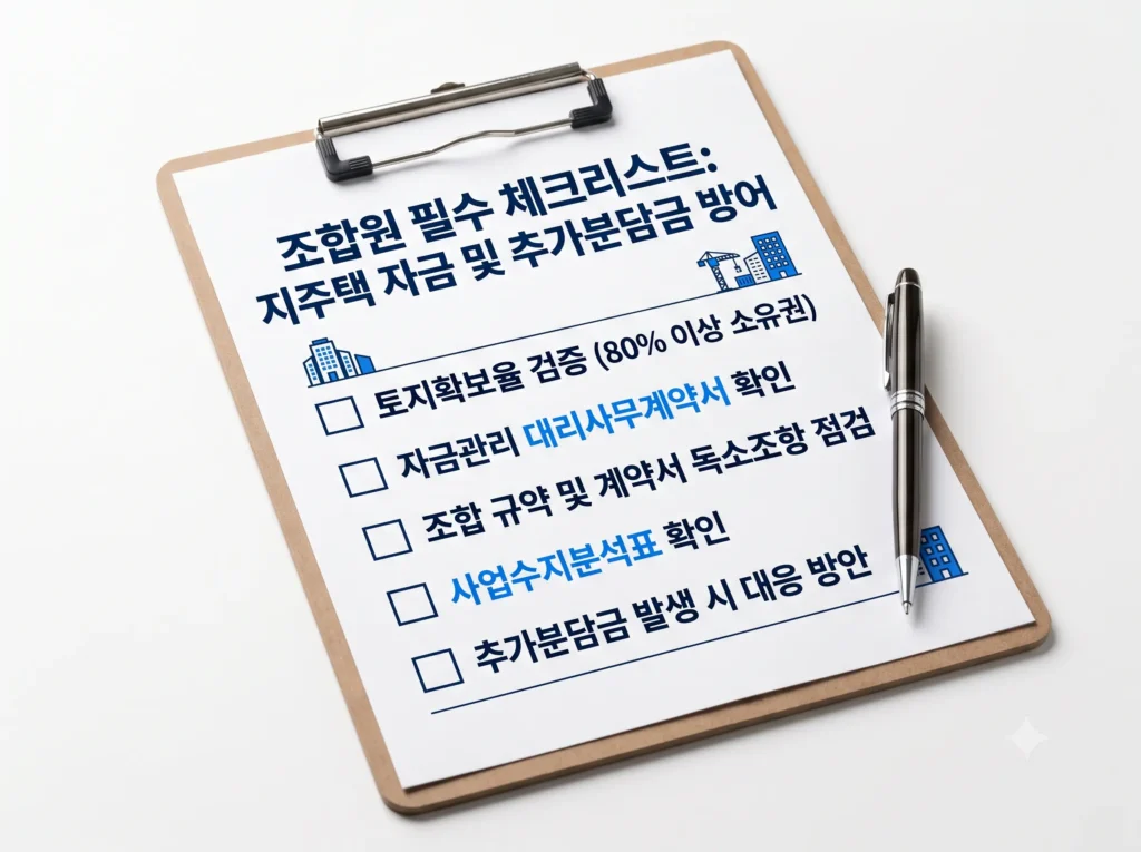 지주택 자금방어 체크리스트