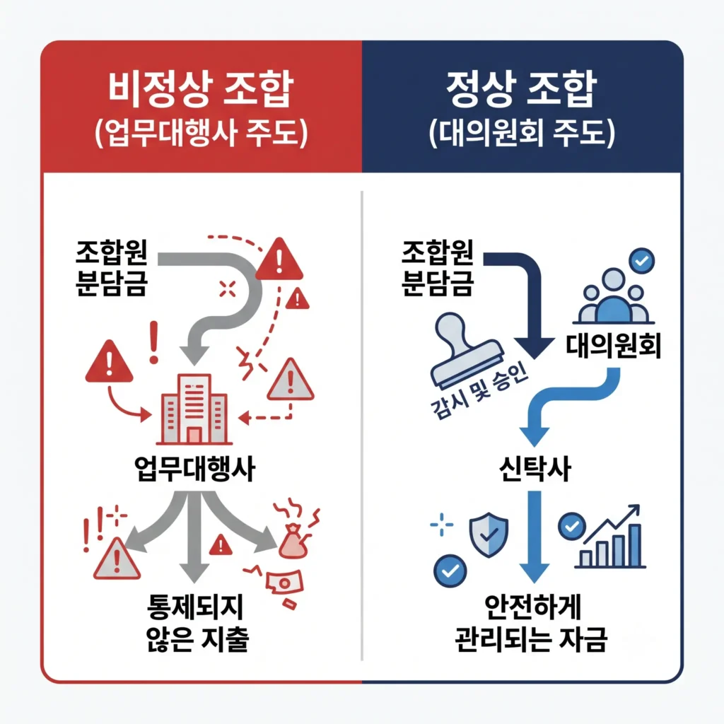 지주택 자금 흐름 비교