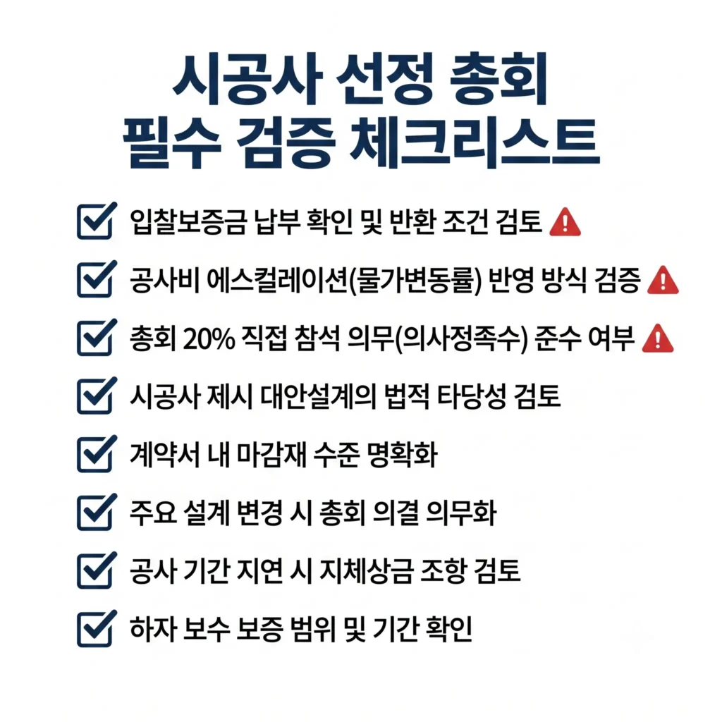 리모델링 시공사 선정 체크리스트