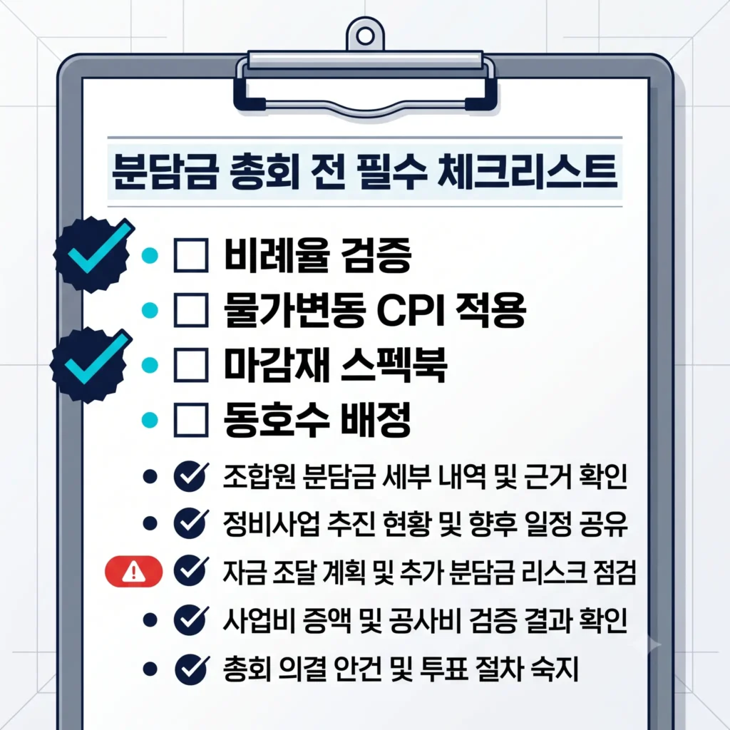 리모델링 분담금 확정 총회 전 반드시 점검해야 할 8대 핵심 항목 체크리스트