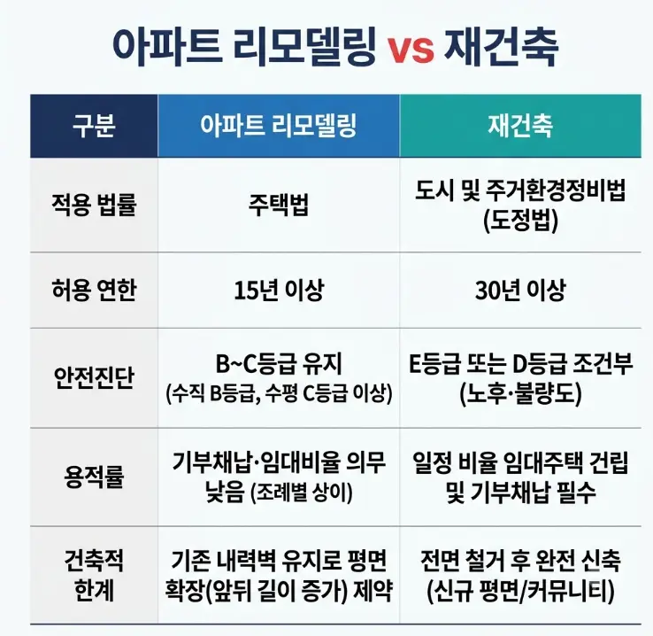 리모델링 재건축 비교